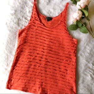 Topshop Bright Orange Ruffle Layer Tank Top
